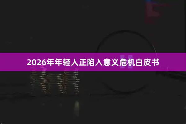 2026年年轻人正陷入意义危机白皮书
